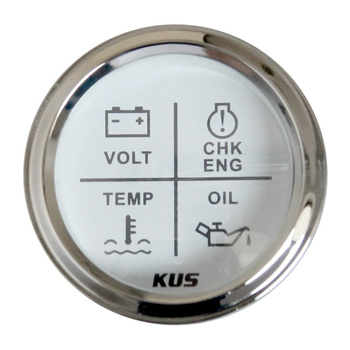 ZEGAR 4 ALARMY SILNIKA D52MM, BIAŁY, BEZEL SS