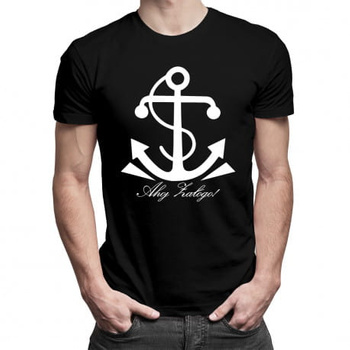 KOSZULKA MĘSKA AHOJ ZAŁOGO ! CZARNA