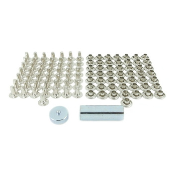 ZESTAW NITY DO TKANIN 10,5/10mm, MOSIĄDZ NIKLOWANY 50 szt. + ZABIJAK