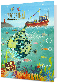 KARTKA KARNET URODZINOWY DLA DZIECKA AHOJ PRZYGODO