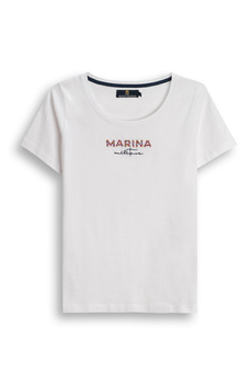 KOSZULKA DAMSKA MARINA MILITARE COTTON HALF SLEEVE T-SHIRT (MWT0056) WHITE