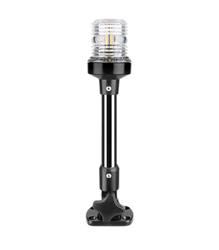 LAMPA TOPOWA NAWIGACYJNA CZARNA NA MASZCIE 248 MM LED SEAFLO SFNL083-9-03B - 360°, białe światło, 12V