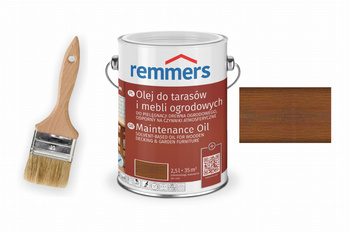 REMMERS OLEJ DO TARASÓW I MEBLI OGRODOWYCH POMOSTÓW  2,5L ORZECH + GRATIS