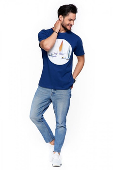 KOSZULKA MĘSKA T-SHIRT ŻAGLÓWKI GRANATOWA