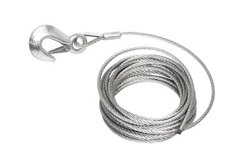 LINA STALOWA 6MM/7,5M DO WCIĄGARKI Z HAKIEM