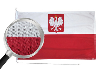 BANDERA POLSKI Z GODŁEM NA JACHT LONGLIFE 65X40 CM - z linką do montażu