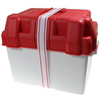 POJEMNIK AKUMULATORA WEW. L274xW184xH210 BIAŁO-CZERWONY