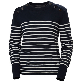 HELLY HANSEN SWETER DAMSKI LEKKI (34241) W SKAGEN LOGO SWEATER GRANATOWY PASY