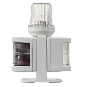 LAMPA NAWIGACYJNA ZESPOLONA DZIOBOWA DWUSEKTOROWA / RUFOWA / BIAŁA 360 KOTWICZNA - 12V OBUDOWA BIAŁA