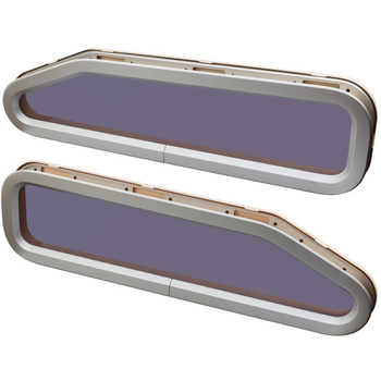 KOMPLET OKIEN STANDARD - ST4R (43) i ST4L (45) - NIEOTWIERANE - KREMOWA RAMKA - 195MMX708MM (W)