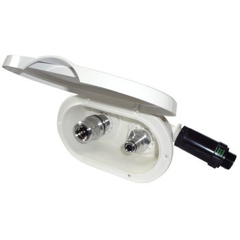 POJEMNIK Z PRZYŁĄCZEM WODY INLET-OUTLET BIAŁY Z POKRYWĄ KĄTOWY