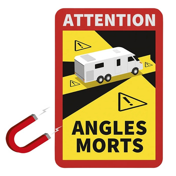 Magnetyczna tablica „ATTENTION ANGLES MORTS” – Martwe pole 17 x 25 cm Wersja do kampera