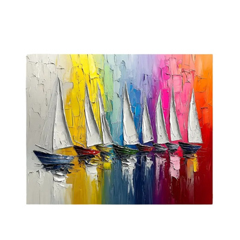 OBRAZ 30x40 ŹAGLÓWKI NA PŁÓTNIE (NA RAMIE)