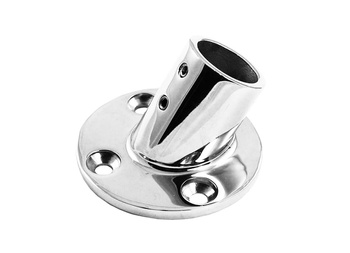 RELING PODSTAWA SŁUPKA RELINGU 45° 22 MM - MOCOWANIE RURY 22 MM STAL NIERDZEWNA