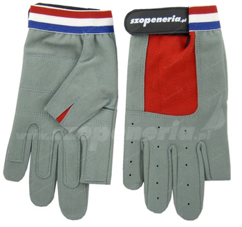 RĘKAWICE ŻEGLARSKIE XXL POPIEL/CZERW.