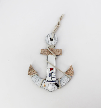 WIESZAK ŚCIENNY DREWNIANY KOTWICA 24CM