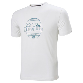KOSZULKA MĘSKA  HELLY HANSEN  UPF30+  SKOG GRAPHIC  62856  WHIE