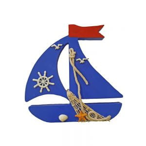 ŻAGLÓWKA DREWNIANA 29CM BLUE DECOR DREWNO