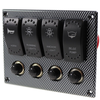PANEL ELEKTRYCZNY WODOSZCZELNY IP68, 12/24V, 4 ROCKER SWITCH, 130X100MM