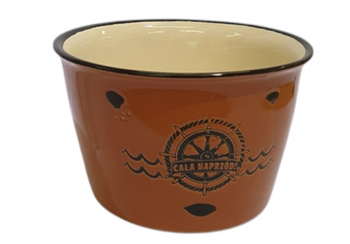 MISKA CERAMICZNA MORSKA CAŁA NAPRZÓD POMARAŃCZOWA