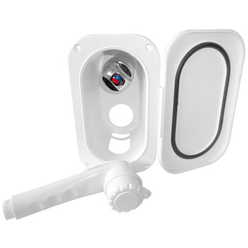 POJEMNIK PRYSZNICOWY Z MIXEREM I SŁUCHAWKĄ 3 MTR BIAŁY PROSTOKĄT