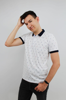 KOSZULKA MĘSKA BARTEX COMP. POLO KOTWICE  35962  WHITE