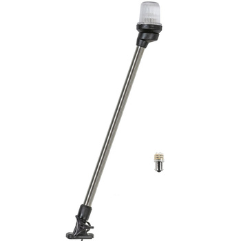 LAMPA NAWIGACYJNA NA MASZCIE 64 CM BIAŁA 360 KOTWICZNE LED - 12V OBUDOWA CZARNA SKŁADANA