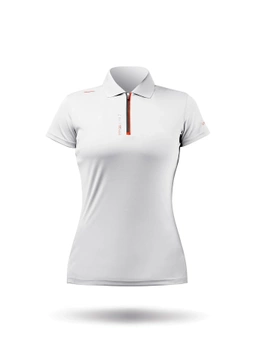 KOSZULKA DAMSKA ZHIK POLO UPF50+ UVActive™ ZIP SPORTS ATP-0085-W BIAŁA