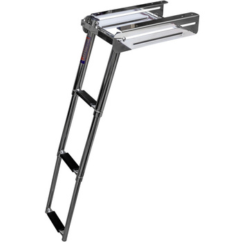 DRABINKA 3-STOPNIOWA, TELESKOPOWA, L378, W244, H75, STAL NIERDZEWNA, KASETA OTWARTA, PODWIESZANA