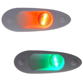 ZESTAW LAMP NAWIGACYJNYCH BURTOWYCH CZERWONA I ZIELONA EYE LED - 12/24V OBUDOWA BIAŁA