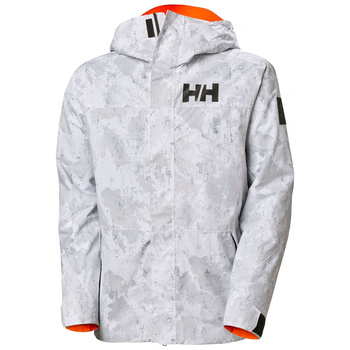 KURTKA MĘSKA HELLY HANSEN NARCIARSKA ULLR D SHELL GRAPHIC 66046 GREY FOG SNOW CAMO AOP