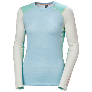 BIELIZNA DAMSKA HELLY HASNEN KOSZULKA W LIFA MERINO MIDWEIGHT CREW LIGHT CYAN