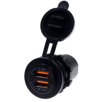 GNIAZDO USB X 2, TYP 2.0, QUICK CHARGE, 8-32V