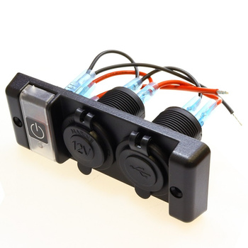 PANEL ELEKTRYCZNY 12V, 16A MAX, RESET/OFF, GNIAZDO ZASILANIA, GNIAZDO USB 3.1A