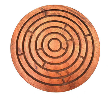 GRA ZRĘCZNOŚCIOWA - KULKI W LABIRYNCIE Z DREWNA 20CM