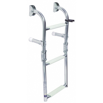 DRABINKA 3-STOPNIOWA, SKŁADANA, L140, W280, H360, STAL NIERDZEWNA, POKŁAD, BURTA