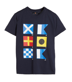 KOSZULKA MĘSKA  MARINA MILITARE T-SHIRT KOD FLAGOWY  OMYT0044  NAVY