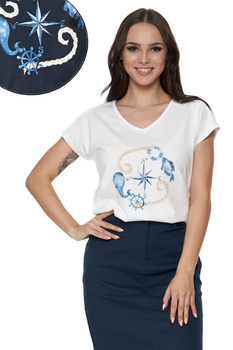KOSZULKA DAMSKA RÓŻA WIATRÓW BIAŁA