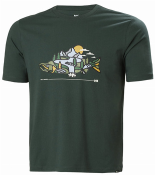 KOSZULKA MĘSKA HELLY HANSEN F2F ORGANIC COTTON TEE 2.0 63340 DARKEST SPRUCE