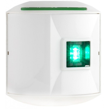 LAMPA NAWIGACYJNA S44 BURTOWA ZIELONA LED - 12/24V OBUDOWA BIAŁA