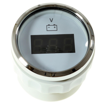 ZEGAR WOLTOMIERZ CYFROWY 9-32V, D52MM, BIAŁY, SERIA V, BEZEL SS