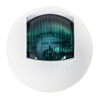 LAMPA NAWIGACYJNA BURTOWA ZIELONA DO 12m - 12V POWER OBUDOWA BIAŁA