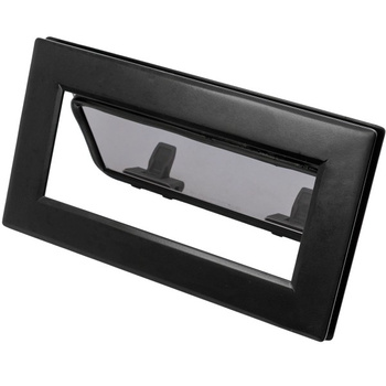 OKNO FLUSH MITRE ROZMIAR 0 - OTWIERANE - CZARNE - SZARA SZYBA - 175MMx322MM - FLANGE 15MM