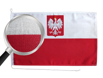 BANDERA POLSKI Z GODŁEM NA JACHT JAK LEN 65X40 CM - z linką do montażu