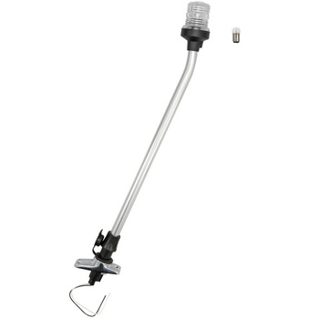 LAMPA NAWIGACYJNA NA MASZCIE 58 CM BIAŁA 360 KOTWICZNE - 12V OBUDOWA STAL NIERDZEWNA, Z GNIAZDEM