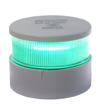 LAMPA NAWIGACYJNA S34 ZIELONA 360 LED - 12/24V OBUDOWA BIAŁA