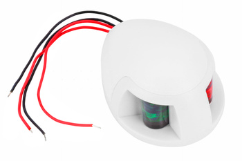LAMPA NAWIGACYJNA LED ZIELONO CZERWONA W BIAŁEJ OBUDOWIE