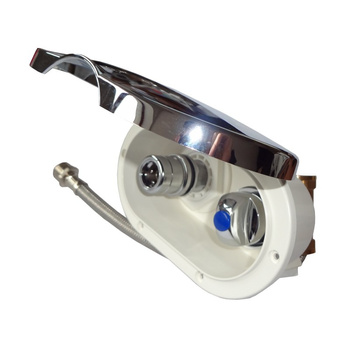 POJEMNIK Z PRZYŁĄCZEM WODY ZIMNEJ-OUTLET CHROMOWANY Z POKRYWĄ KĄTOWY