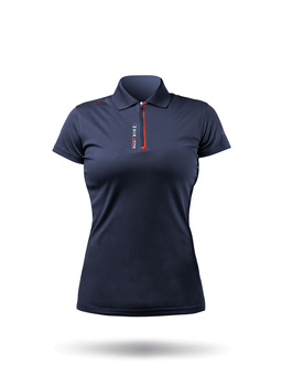 KOSZULKA DAMSKA ZHIK  POLO UPF 50+ WOMENS UVACTIVE ZIP SPORTS POLO GRANATOWA