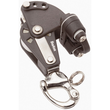 BLOCZEK POJEDYŃCZY Z KRĘTLIKIEM, KNAGĄ, ZACZEPEM I SNAPSZEKLĄ - ROZMIAR 2 - LINA 8MM (W)